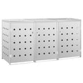 vidaXL 2.1 x 0.8 m Stainless Steel Triple Wheelie Bin Shed