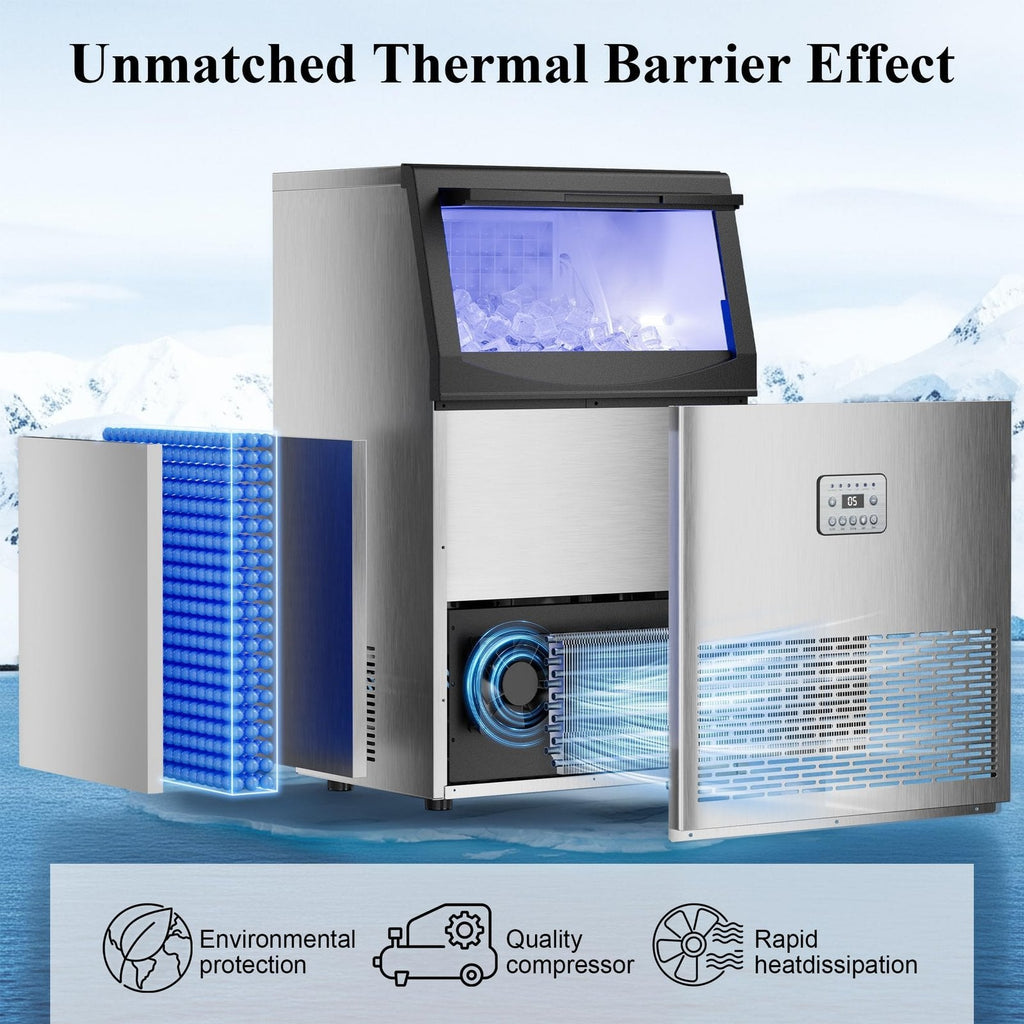 Commercial Ice Maker Machine 108.9 kg/24H Stainless Steel
